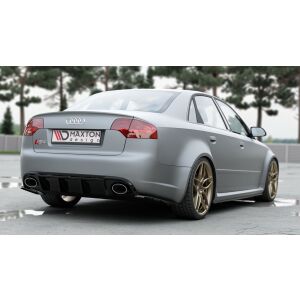 Maxton Design Heckdiffusor Ansatz für Audi RS4 B7 schwarz Hochglanz