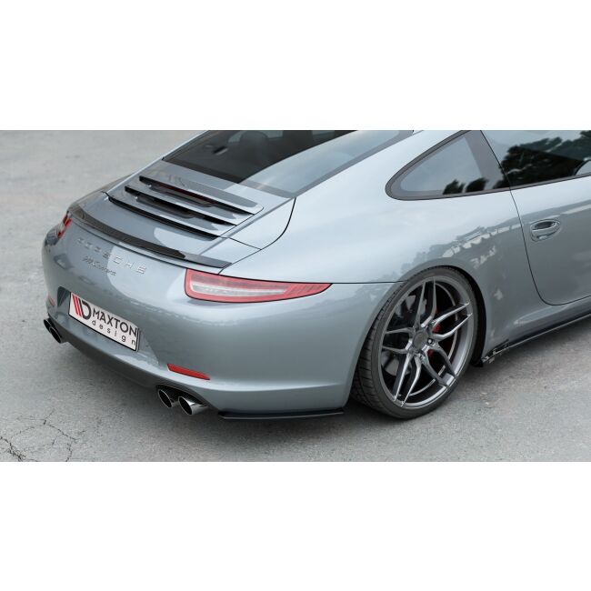 Maxton Design Heck Ansatz Flaps Diffusor für Porsche 911 Carrera 991 schwarz Hochglanz