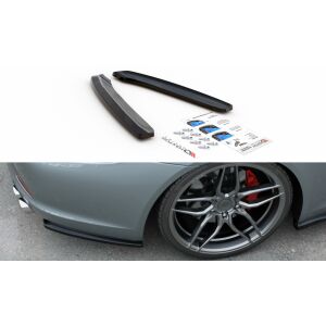 Maxton Design Heck Ansatz Flaps Diffusor für Porsche 911 Carrera 991 schwarz Hochglanz