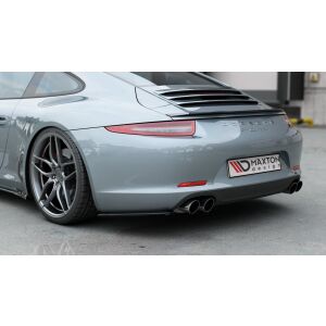 Maxton Design Heck Ansatz Flaps Diffusor für Porsche 911 Carrera 991 schwarz Hochglanz