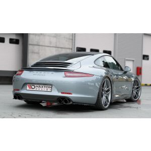 Maxton Design Heck Ansatz Flaps Diffusor für Porsche 911 Carrera 991 schwarz Hochglanz