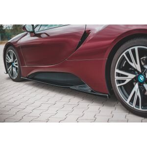 Maxton Design Seitenschweller Ansatz für BMW i8 schwarz Hochglanz