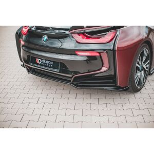 Maxton Design Mittlerer Heckdiffusor Ansatz für BMW i8 schwarz Hochglanz