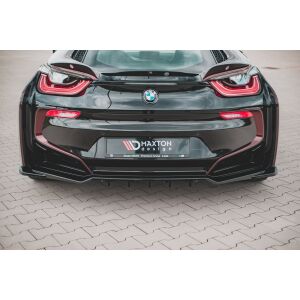 Maxton Design Mittlerer Heckdiffusor Ansatz DTM Look für BMW i8 schwarz Hochglanz