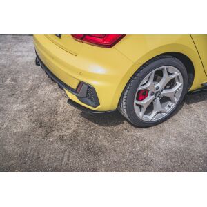 Maxton Design Heck Ansatz Flaps Diffusor für Audi A1 S-Line GB schwarz Hochglanz