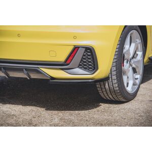Maxton Design Heck Ansatz Flaps Diffusor für Audi A1 S-Line GB schwarz Hochglanz