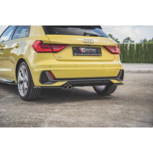 Maxton Design Heck Ansatz Flaps Diffusor für Audi A1 S-Line GB schwarz Hochglanz