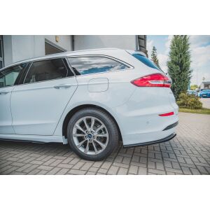 Maxton Design Mittlerer Heckdiffusor Ansatz für Ford Mondeo Kombi Platinium Mk5 Facelift schwarz Hochglanz