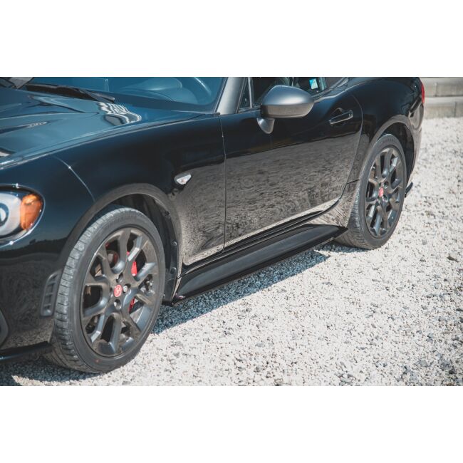 Maxton Design Seitenschweller Ansatz für Fiat 124 Spider Abarth schwarz Hochglanz
