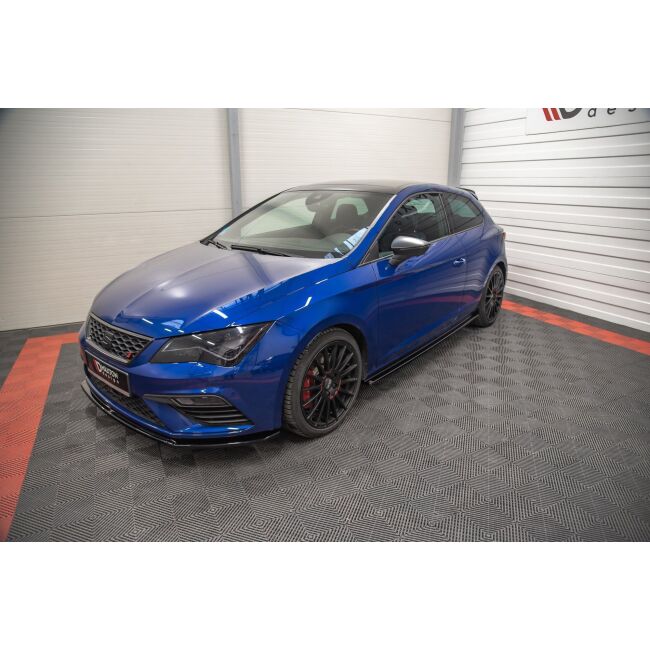 Maxton Design Seitenschweller Ansatz für Seat Leon Cupra / FR SC Mk3 / Mk3 FL schwarz Hochglanz