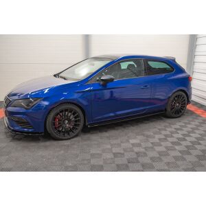 Maxton Design Seitenschweller Ansatz für Seat Leon Cupra / FR SC Mk3 / Mk3 FL schwarz Hochglanz