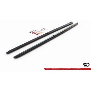 Maxton Design Seitenschweller Ansatz für V.2 / V2 für Audi S3 / A3 S-Line Limousine 8V Facelift schwarz Hochglanz
