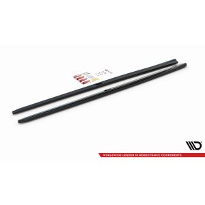 Maxton Design Seitenschweller Ansatz für V.2 / V2 für Audi S3 / A3 S-Line Limousine 8V Facelift schwarz Hochglanz