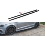 Maxton Design Seitenschweller Ansatz für V.2 / V2 für Audi S3 / A3 S-Line Limousine 8V Facelift schwarz Hochglanz