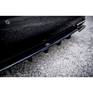 Maxton Design Mittlerer Heckdiffusor Ansatz DTM Look für Lexus LS Mk4 Facelift schwarz Hochglanz