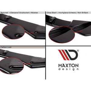 Maxton Design Heck Ansatz Flaps Diffusor für SEAT Leon Mk3 FR Facelift schwarz Hochglanz