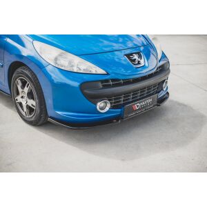 Maxton Design Front Ansatz für Peugeot 207 Sport schwarz Hochglanz