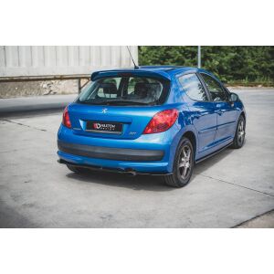 Maxton Design Heck Ansatz Flaps Diffusor für Peugeot 207 Sport schwarz Hochglanz