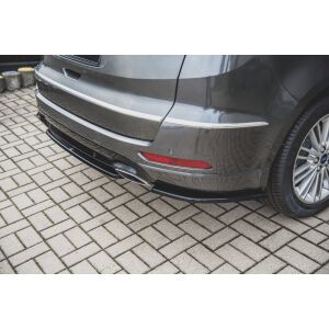 Maxton Design Heck Ansatz Flaps Diffusor für Ford S-Max Vignale Mk2 Facelift schwarz Hochglanz