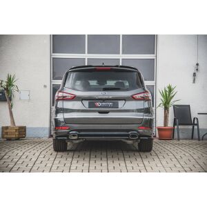 Maxton Design Mittlerer Heckdiffusor Ansatz für Ford S-Max Vignale Mk2 Facelift schwarz Hochglanz