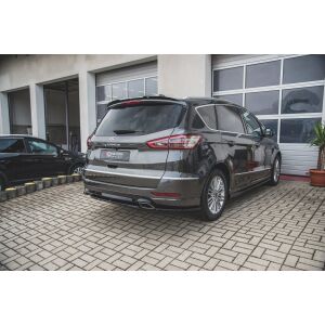 Maxton Design Mittlerer Heckdiffusor Ansatz für Ford S-Max Vignale Mk2 Facelift schwarz Hochglanz