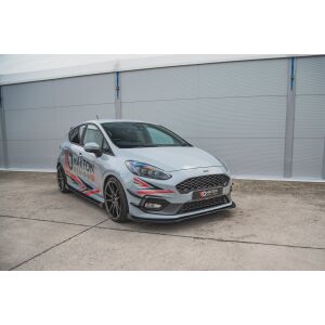 Maxton Design Robuste Racing Front Ansatz für passend für + Front Stoßstangen Racing Flaps passend für Ford Fiesta Mk8 ST / ST-Line schwarz Hochglanz