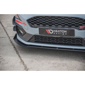 Maxton Design Robuste Racing Front Ansatz für passend für + Front Stoßstangen Racing Flaps passend für Ford Fiesta Mk8 ST / ST-Line schwarz Hochglanz