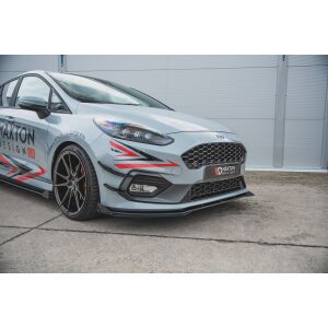 Maxton Design Front Stoßstangen Racing Flaps passend für Ford Fiesta Mk8 ST / ST-Line schwarz Hochglanz