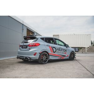 Maxton Design Robuste Racing Seitenschweller Ansatz für für + Front Stoßstangen Racing Flaps passend für Ford Fiesta Mk8 ST / ST-Line schwarz Hochglanz