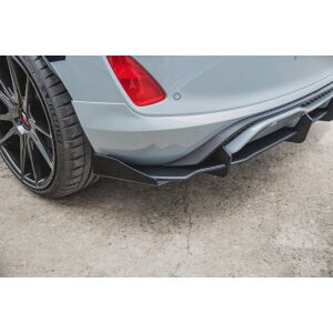 Maxton Design Robuste Racing Heckdiffusor Ansatz +Flaps für Ford Fiesta Mk8 ST schwarz Hochglanz