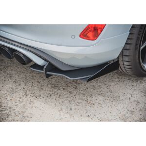 Maxton Design Robuste Racing Heckdiffusor Ansatz +Flaps für Ford Fiesta Mk8 ST schwarz Hochglanz