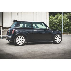 Maxton Design Seitenschweller Ansatz für Mini Cooper / One R50 schwarz Hochglanz