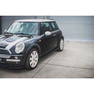 Maxton Design Seitenschweller Ansatz für Mini Cooper / One R50 schwarz Hochglanz