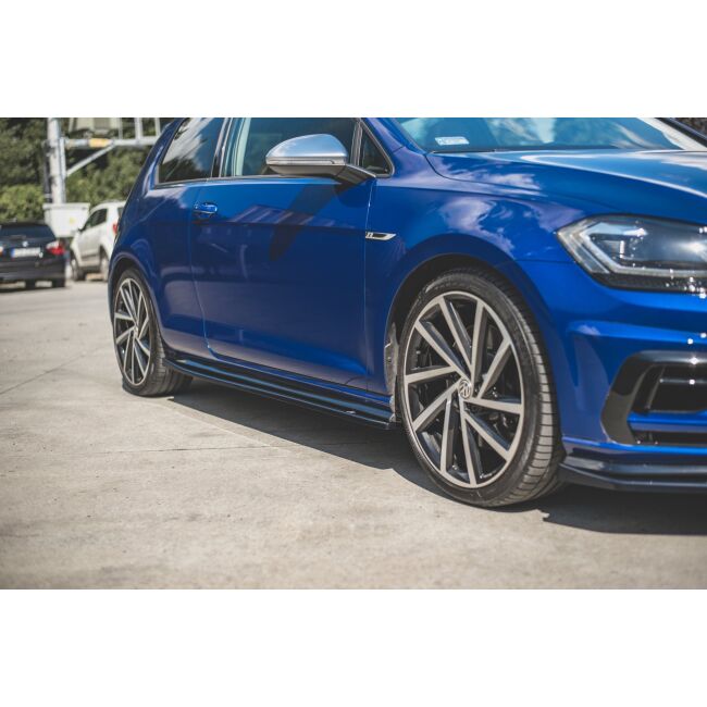 Maxton Design Seitenschweller Ansatz für V.4 / V4 VW Golf 7 R / R-Line Facelift schwarz Hochglanz