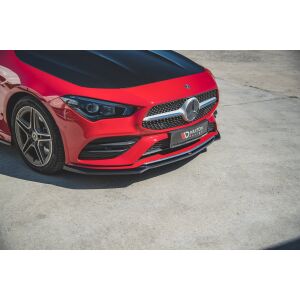 Maxton Design Front Ansatz V.1 / V1 für Mercedes-Benz CLA AMG-Line C118 schwarz Hochglanz