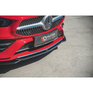 Maxton Design Front Ansatz V.1 / V1 für Mercedes-Benz CLA AMG-Line C118 schwarz Hochglanz