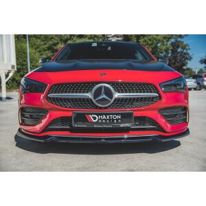 Maxton Design Front Ansatz V.2 / V2 für Mercedes-Benz CLA AMG-Line C118 schwarz Hochglanz