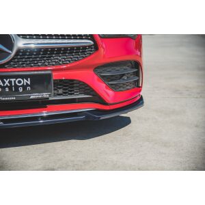 Maxton Design Front Ansatz V.2 / V2 für Mercedes-Benz CLA AMG-Line C118 schwarz Hochglanz