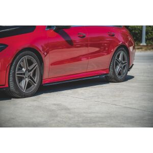 Maxton Design Seitenschweller Ansatz für Mercedes-Benz CLA AMG-Line C118 schwarz Hochglanz