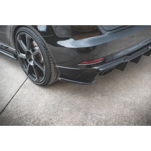 Maxton Design Heck Ansatz Flaps Diffusor V.2 / V2 für Audi RS3 8V Sportback Facelift schwarz Hochglanz