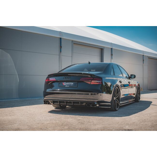 Maxton Design Heckdiffusor Ansatz für Audi S8 D4 Facelift schwarz Hochglanz