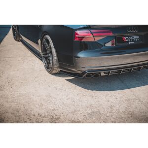 Maxton Design Heck Ansatz Flaps Diffusor V.2 / V2 für Audi S8 D4 Facelift schwarz Hochglanz
