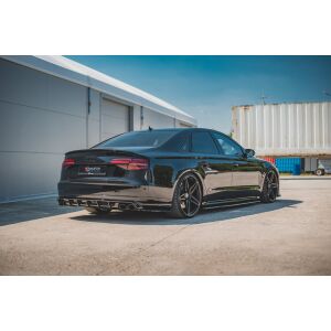 Maxton Design Heck Ansatz Flaps Diffusor V.2 / V2 für Audi S8 D4 Facelift schwarz Hochglanz