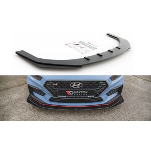 Maxton Design Robuste Racing Front Ansatz für passend +Flaps für Hyundai I30 N Mk3 Hatchback / Fastback schwarz Hochglanz