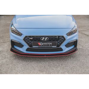 Maxton Design Robuste Racing Front Ansatz für passend +Flaps für Hyundai I30 N Mk3 Hatchback / Fastback schwarz Hochglanz