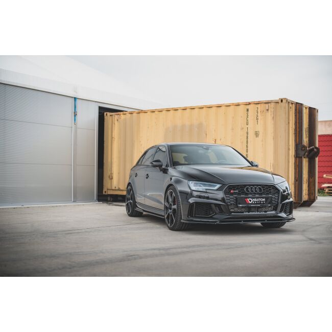 Maxton Design Seitenschweller Ansatz für V.2 / V2 für Audi RS3 8V Sportback Facelift schwarz Hochglanz