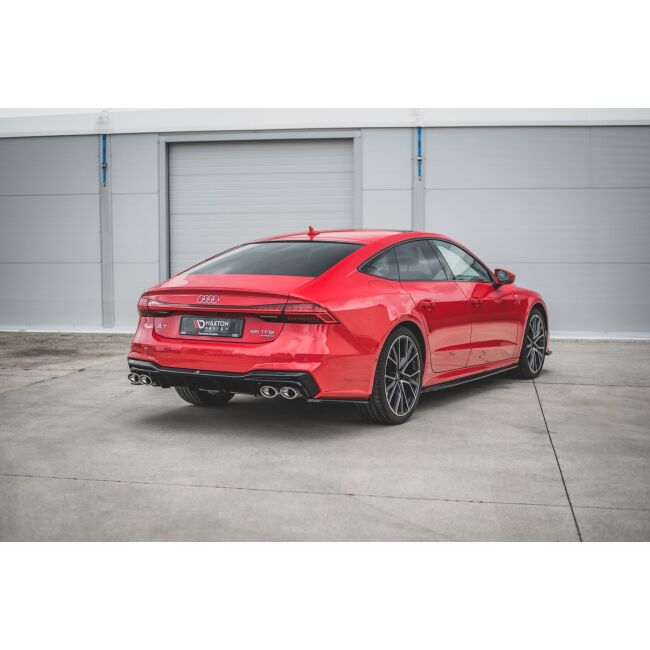 Maxton Design Heckdiffusor Ansatz für + Endschalldampfer Sportauspuff Attrappe Audi A7 C8 S-Line