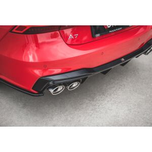 Maxton Design Heckdiffusor Ansatz für + Endschalldampfer Sportauspuff Attrappe Audi A7 C8 S-Line