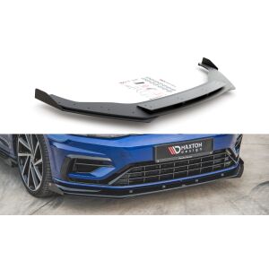 Maxton Design Robuste Racing Front Ansatz für passend +Flaps für VW Golf 7 R / R-Line Facelift schwarz Hochglanz