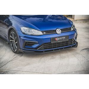 Maxton Design Robuste Racing Front Ansatz für passend +Flaps für VW Golf 7 R / R-Line Facelift schwarz Hochglanz